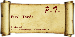 Puhl Teréz névjegykártya